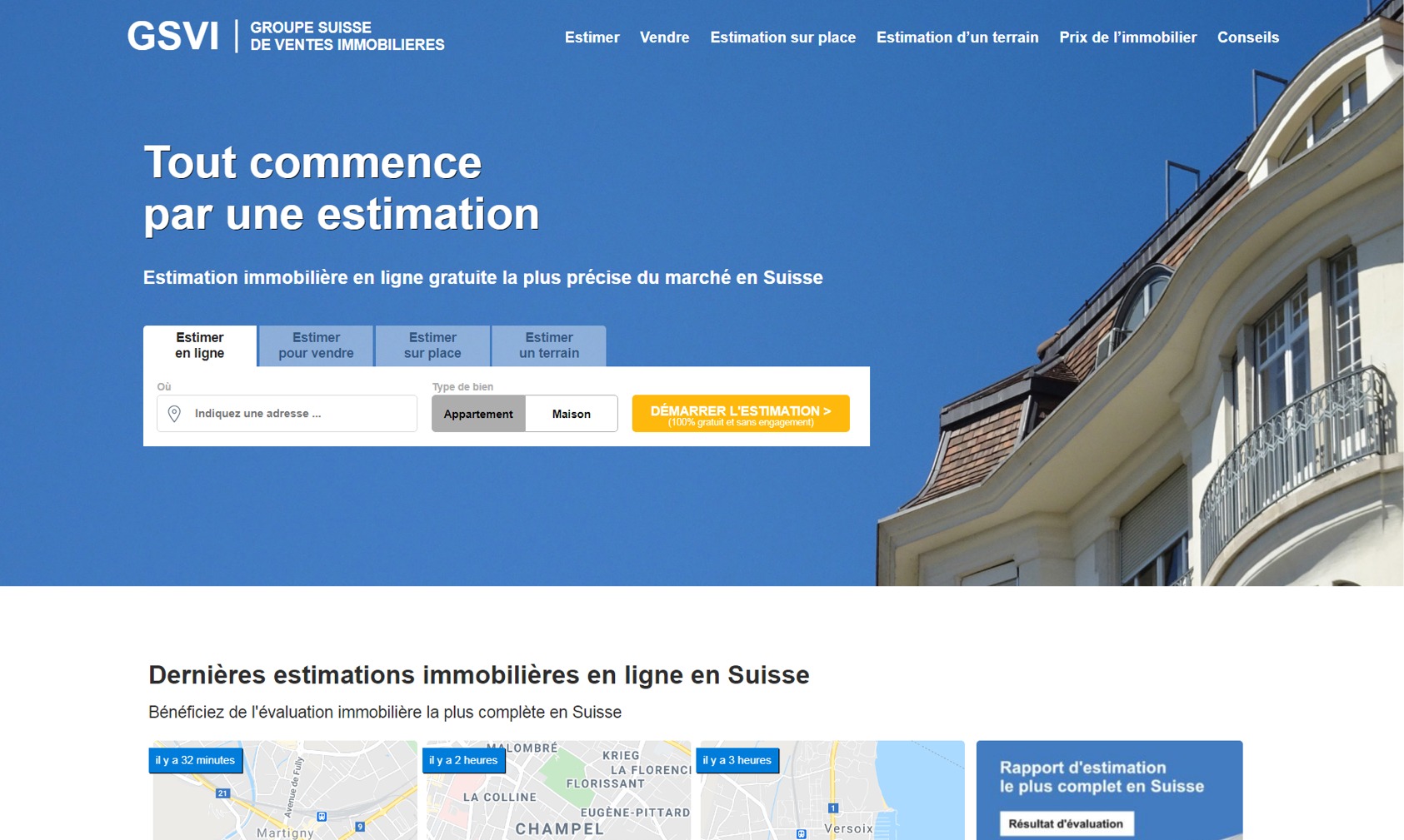 logiciel en ligne gratuit estimation bien immobilier suisse