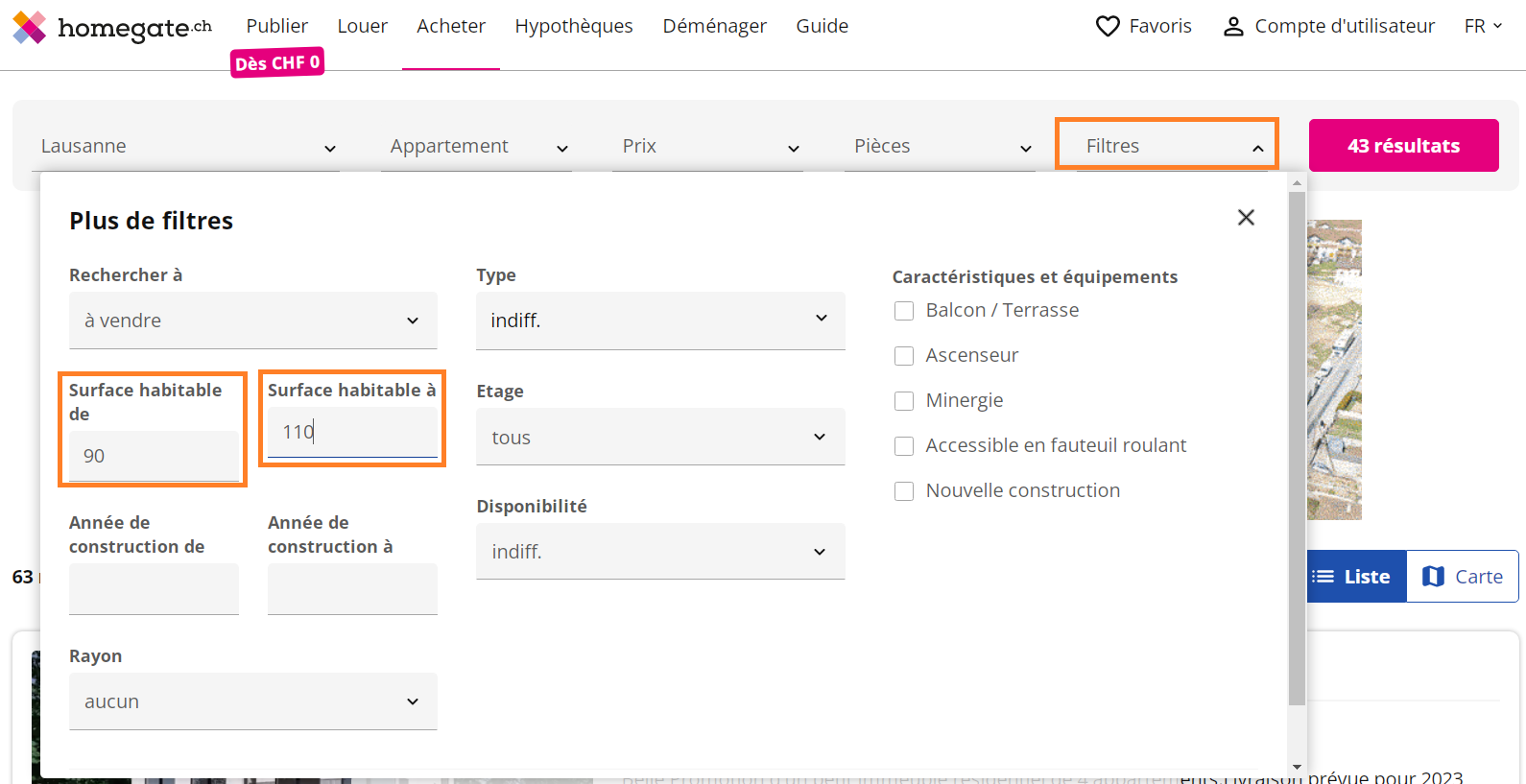 comparatif prix appartement suisse